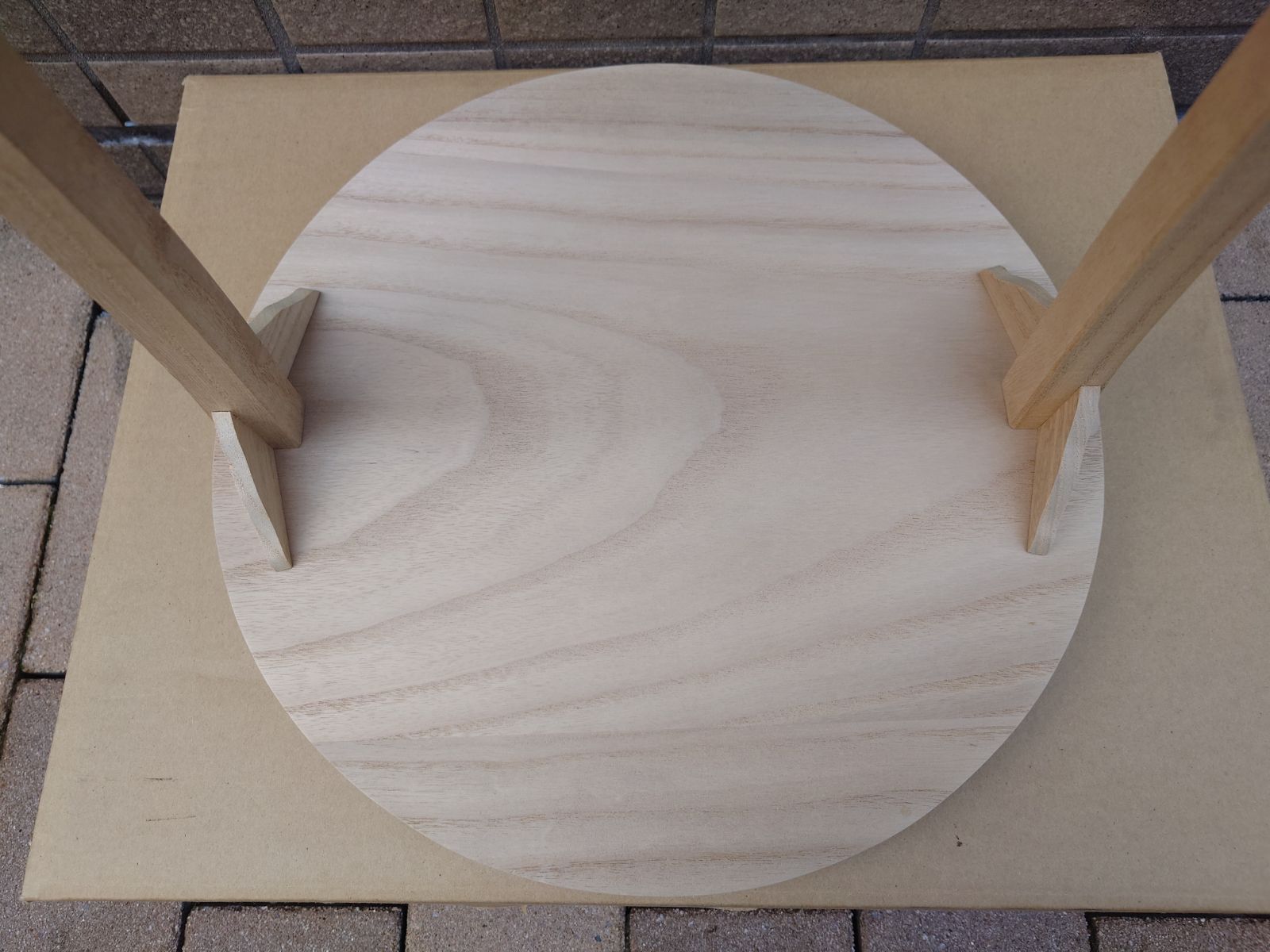 逢絢亭】茶道具 棚物 丸卓 組立式 利休好写 トップ 木地 木製 昇雅作