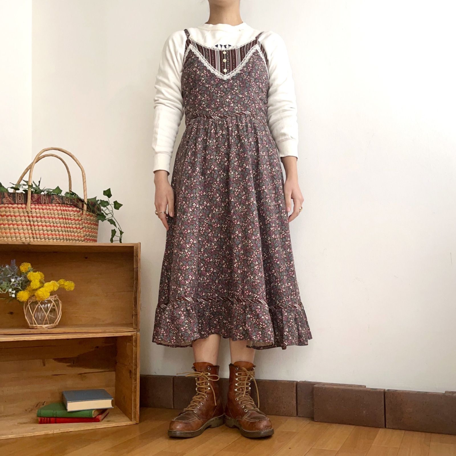 GUNNE SAX ガニーサックス 小花柄ワンピース 古着 ヴィンテージ 70's 