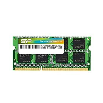 【中古】シリコンパワー ノートPC用メモリ 204Pin SO-DIMM DDR3-1333 PC3-10600 8GB  SP008GBSTU133N02