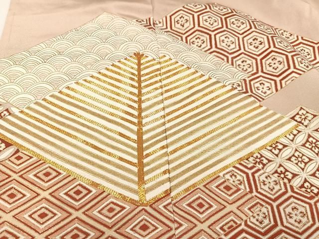 平和屋着物○訪問着 駒刺繍 吉祥花丸文 金彩 ゑり善扱い 正絹