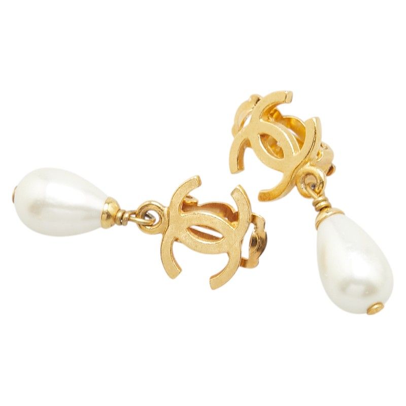 シャネル ヴィンテージ ココマーク イヤリング スイング ゴールド  