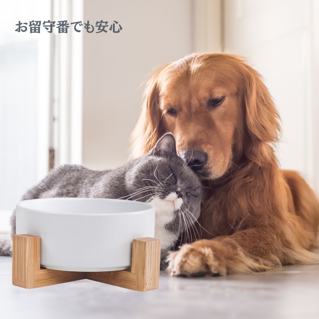 Mサイズ スタンド付き ペットフードボウル 】 犬 猫 水入れ 水飲み