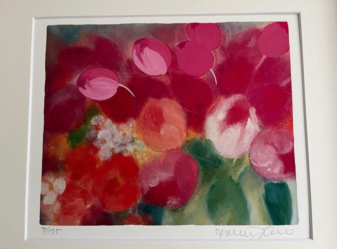 額入り 版画 直筆サイン エディション番号 証明書あり ジニー キム 花の絵 インテリアアート