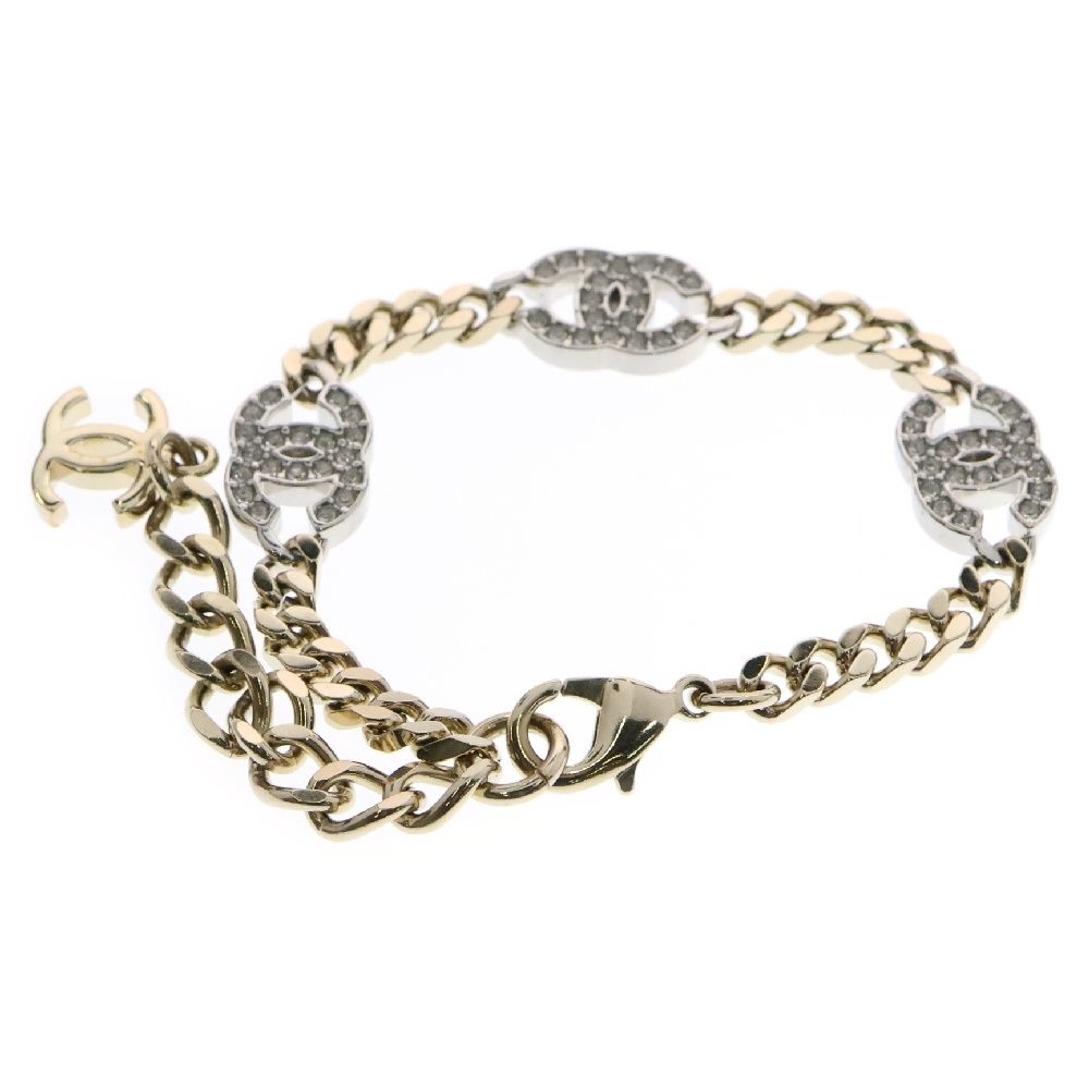 CHANEL (シャネル) ココマーク ブレスレット ラインストーン GP