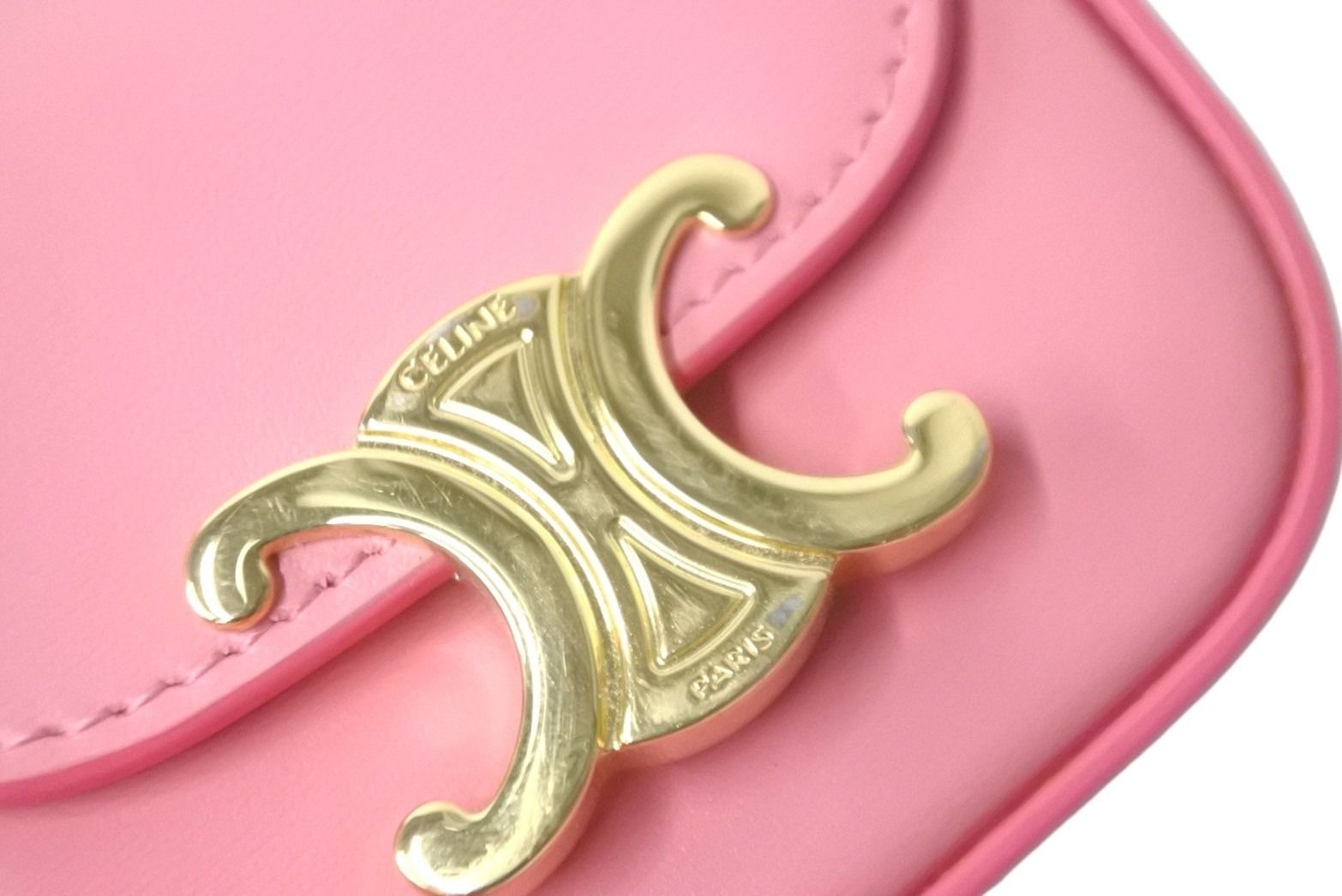 極美品 CELINE セリーヌ ショルダーバッグ ミニ クロード ピンク  