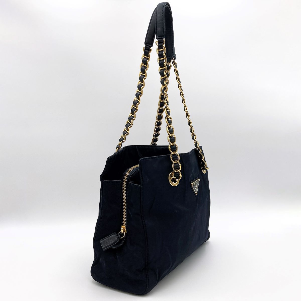 PRADA プラダ ショルダーバッグ ブラック ナイロン×レザー