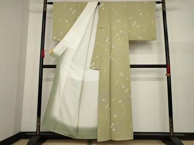 平和屋着物○上質な小紋 舞花文 桜 金彩 正絹 逸品 AAAY4779ck