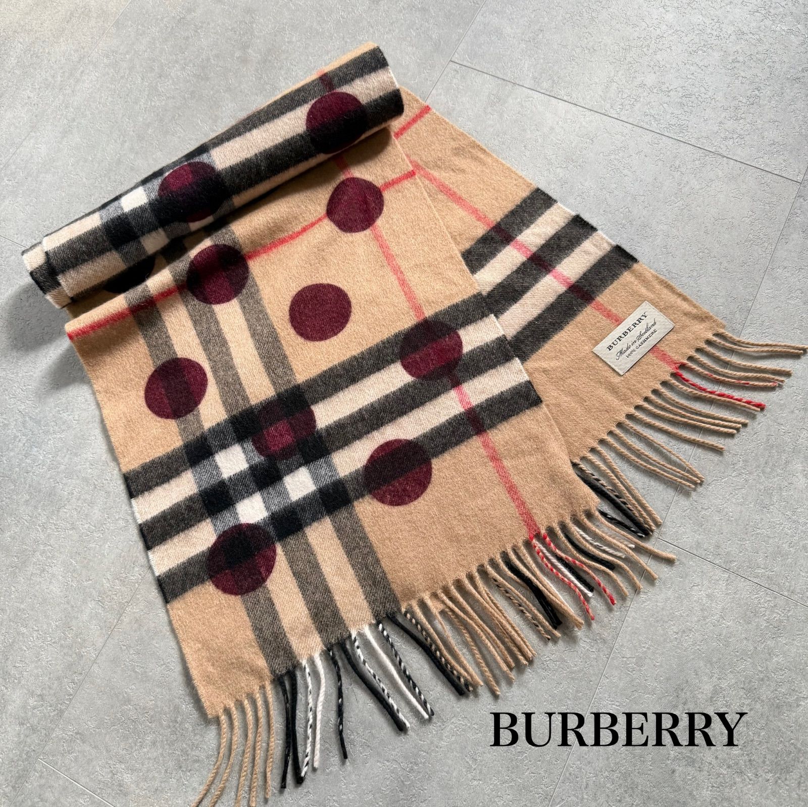 極美品 希少品 BURBERRY バーバリー カシミア 100％ 大判