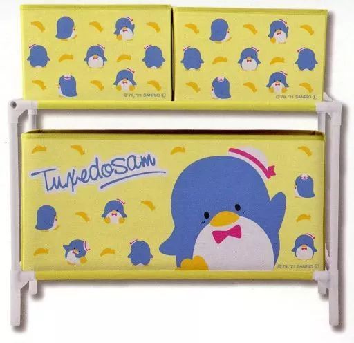 中古】雑貨 タキシードサム シンプルカラー3ボックス付き収納ケース 