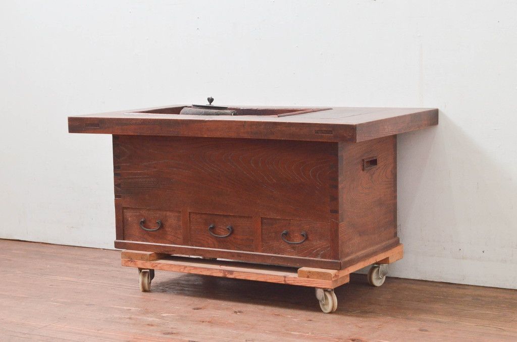 オールド カリモク コロニアル サイドテーブル マガジンラック