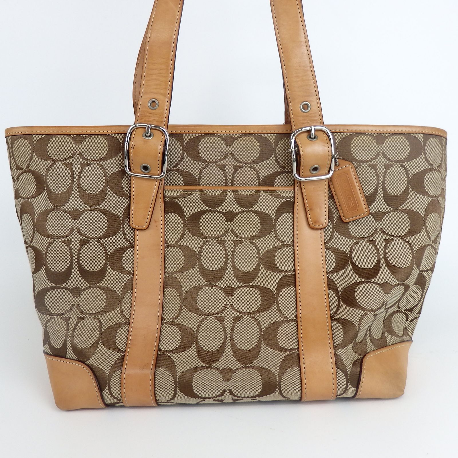 Coach トートバッグ ブラウン キャンバス COACH】コーチ シグネチャー トートバッグ 6042 ブラウン