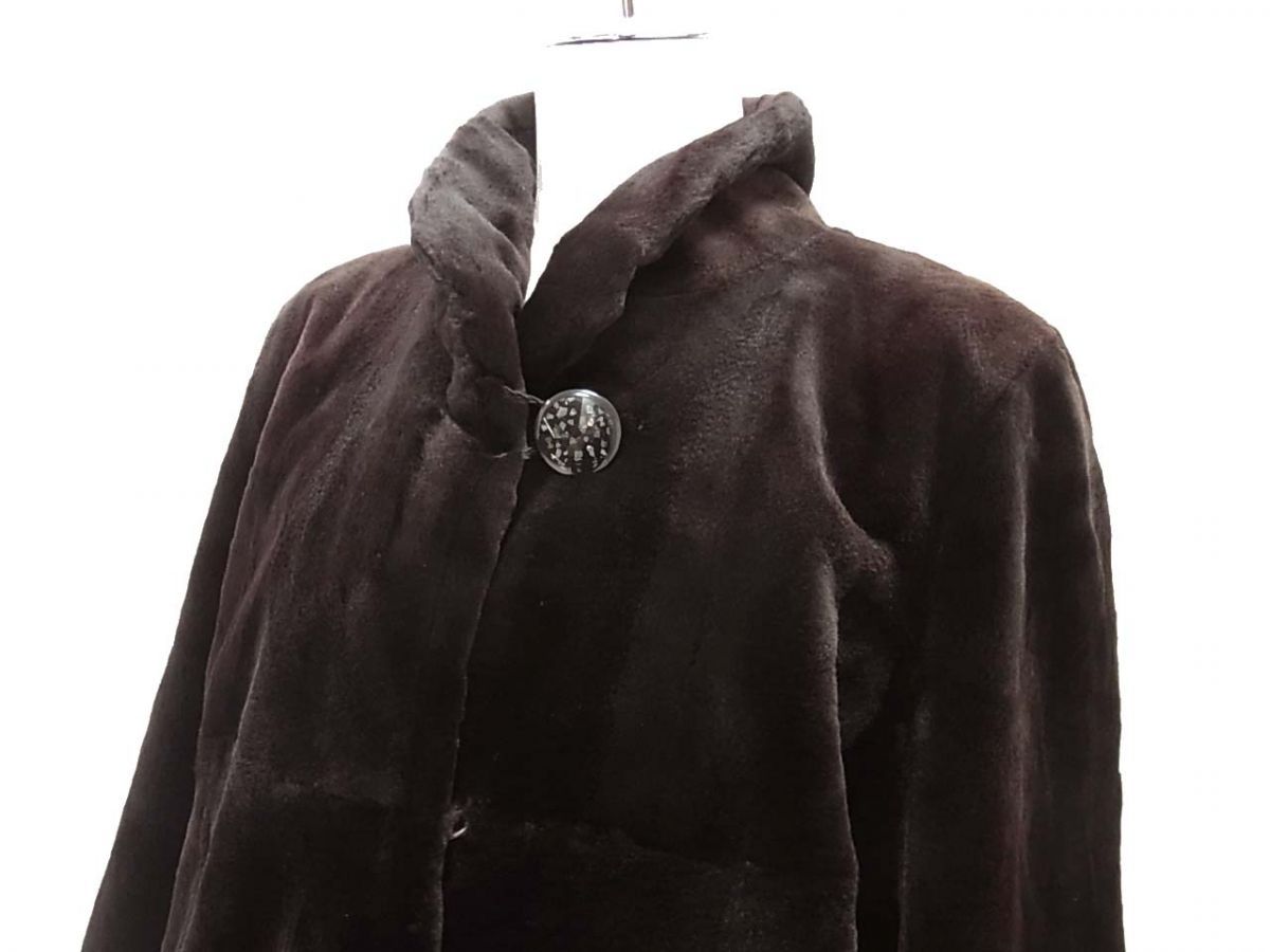 美品◇SAGA MINK シェアードミンク 毛皮コート ボルドー 高級毛皮 毛艶