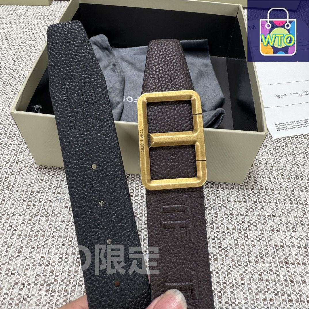 TOM FORD レザーベルト TOM FORD トム・フォード メッシュ レザーベルト | ブラウン