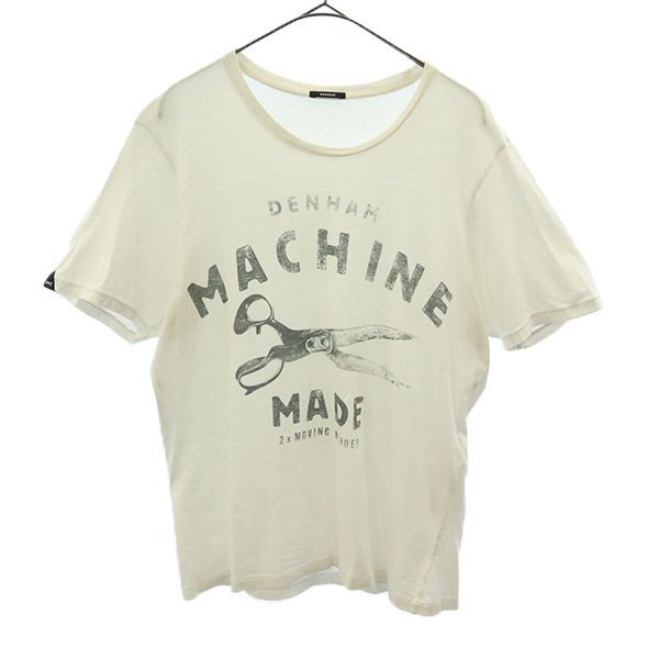 デンハム プリント 半袖 Tシャツ X-S ホワイト DENHAM メンズ 【中古】  【230822】 メール便可