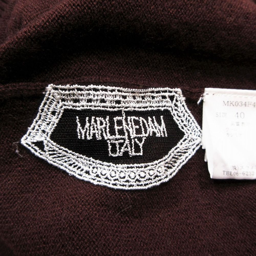 MARLENE DAM マーレンダム カシミヤ混 レイヤード ドッキング ニット セーター ハイネック サイズ40 M ボルドー レディース 【中古】 MARLENE DAM マーレンダム カシミヤ混 レイヤード ドッキング