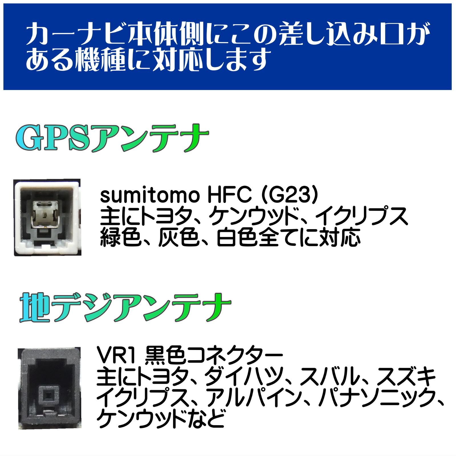 トヨタ / ダイハツ 純正 NSCP-W61 対応 GPS一体型 ワンセグ フィルムアンテナ アンテナケーブルセット HFC G23 VR1 -  メルカリ