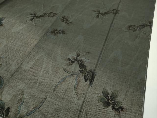 平和屋本店□極上 訪問着 本場大島紬地 泥染め 9マルキ 舞花文 逸品 未