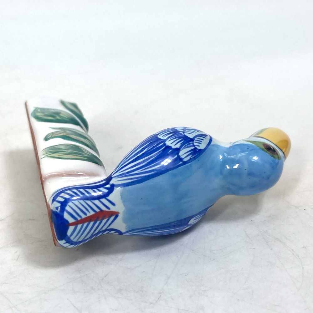 エルメス インテリア オブジェ 鳥 カードスタンド 雑貨 陶器 グリーン