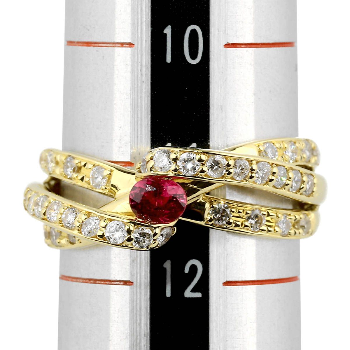 ルビー 0.21ct ダイヤモンド 0.50ct ホワイトゴールド K18WG リング 指輪 11号 プレラブド 返品OK FORTGASGNV_COM_BR