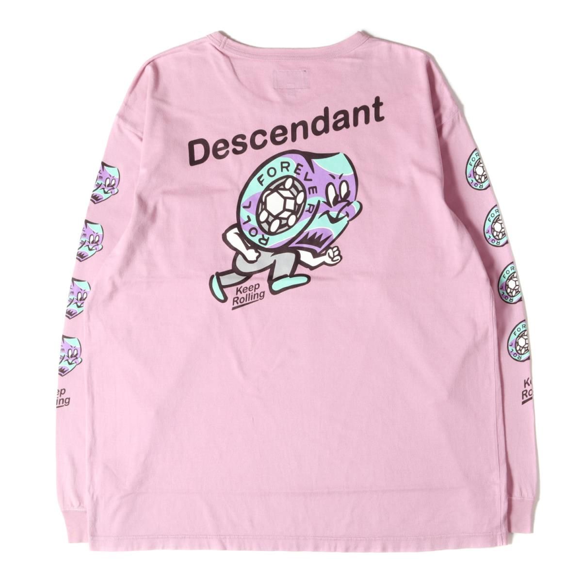 DESCENDANT ディセンダント Tシャツ サイズ:1 キャラクタープリント ポケット 長袖 ロングスリーブ クルーネック Tシャツ Kid Bearing CREW NECK LS 18AW グリーン トップス カットソー ロンT カジュアル ストリート ブランド【メンズ】