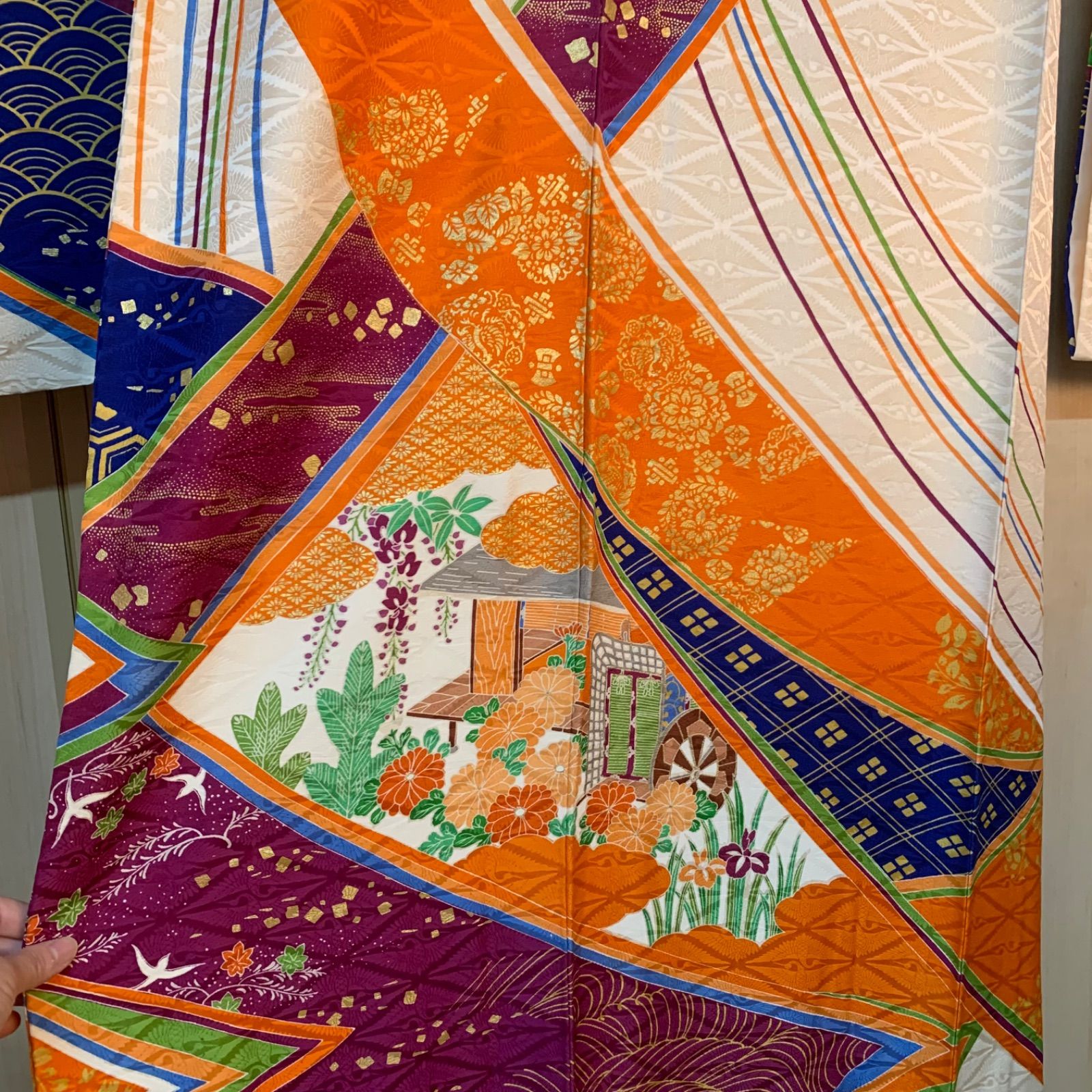 508aj2■ハーフ成人式 アンティーク着物&長襦袢 ジュニア 刺繍■良好 楽天市場】【中古】 振袖 着物 金駒刺繍 金彩加工 金通し 正絹