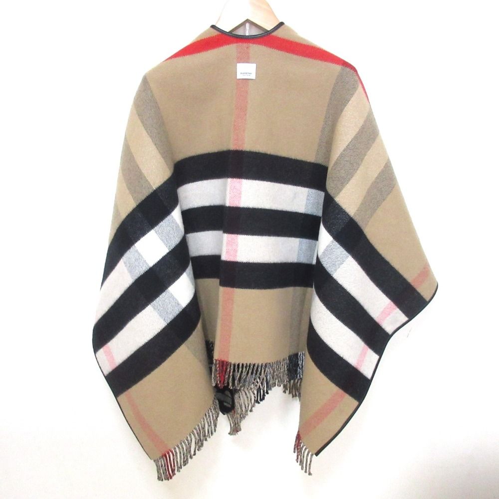 【3way】希少品　バーバリー　ポンチョ　ノバチェック　マント　カシミヤ混 良品 BURBERRY バーバリー ノバチェック柄 ウールカシミヤ TB