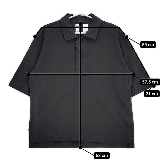 MHL エムエイチエル コットン ポロシャツ ブラック size M AIR COTTON JERSEY | MHL.（エムエイチエル） ｜【公式】通販mix