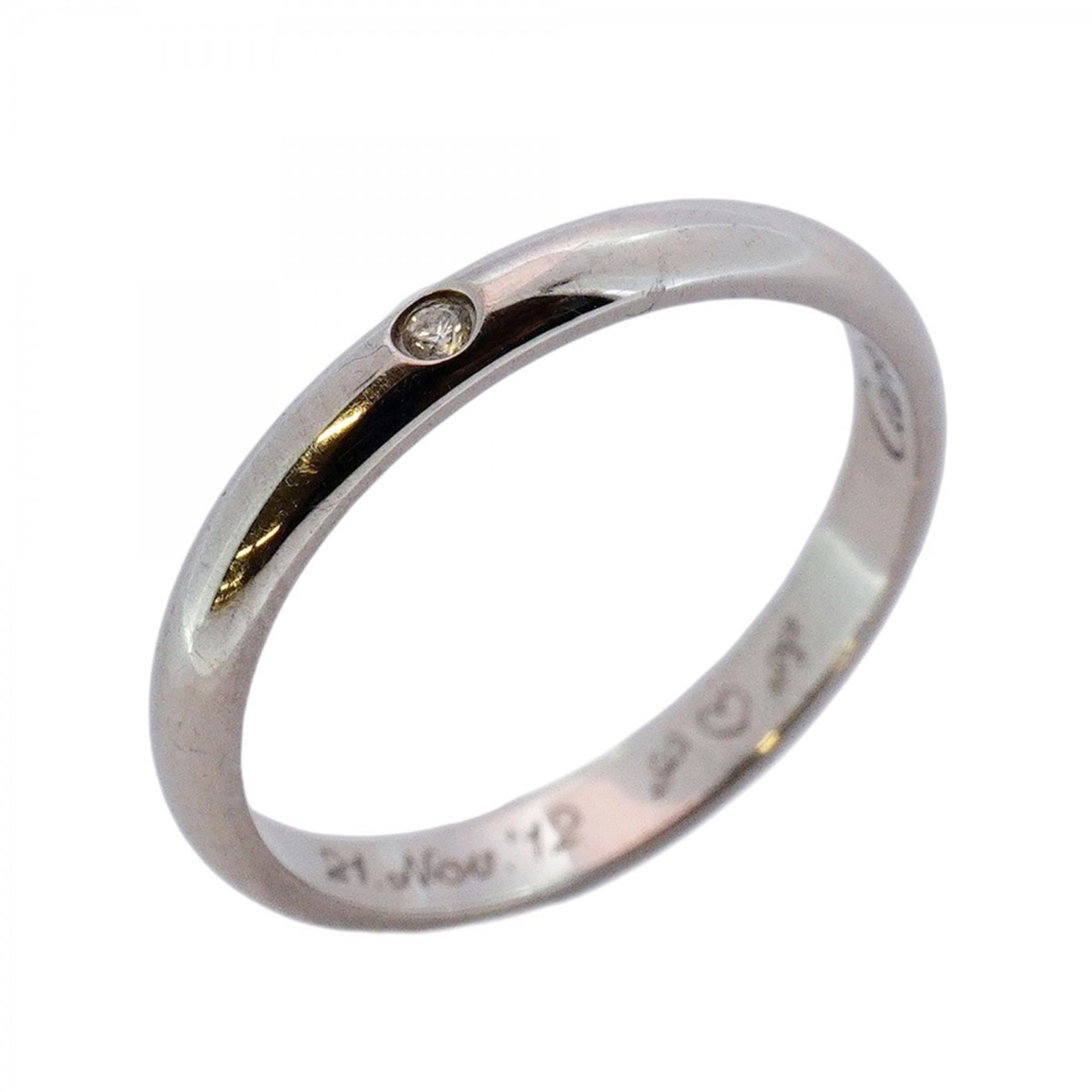 カルティエ Cartier カルティエ リング ウェディング 1PD Pt950 プラチナ ダイヤモンド ＃51レディース