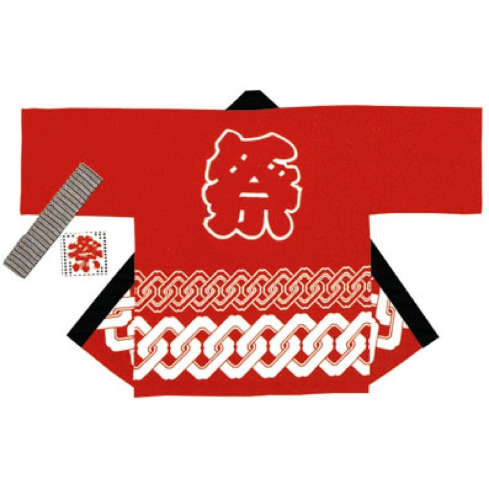 まとめ買い ササガワ 祭袢天 はんてん 輪つなぎ赤 2～3才用 1セット入 40-3211 ×3セット
