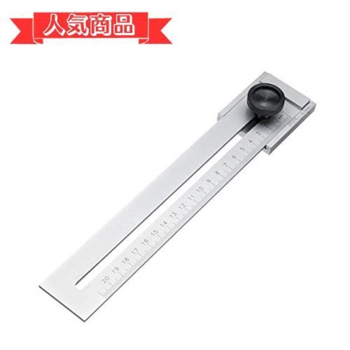 happy-shops200MM CarAngels 木工定規 ゲージ スライディングスコヤ 大工の測定およびマーキング用 大工直角定規 炭素鋼製 ケガキ工具 (200MM)