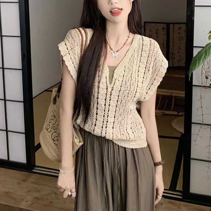 ベスト ニットベスト レディース レイヤード 薄手 春 おしゃれ ゆったり シンプル 重ね着 透け感 カジュアル 可愛い キレイめ オフィス トップス 春新作 ニット ベスト レディース 春秋冬 韓国 ジレ トップス きれいめ