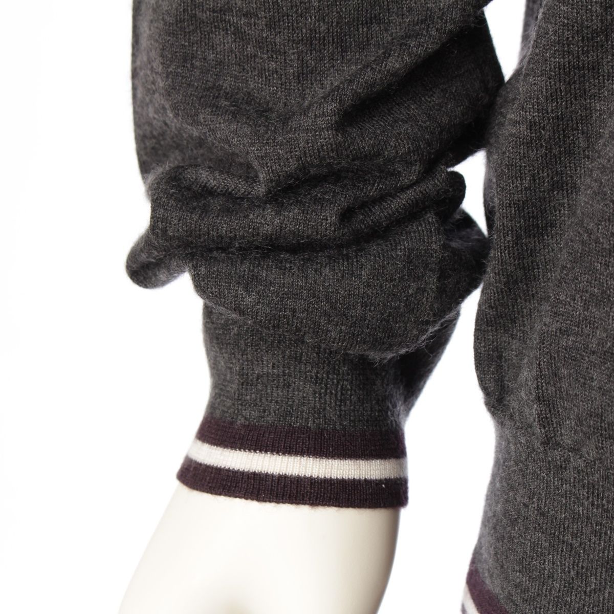 エルメス カシシル カシミヤシルク ニット バイカラートリム  
