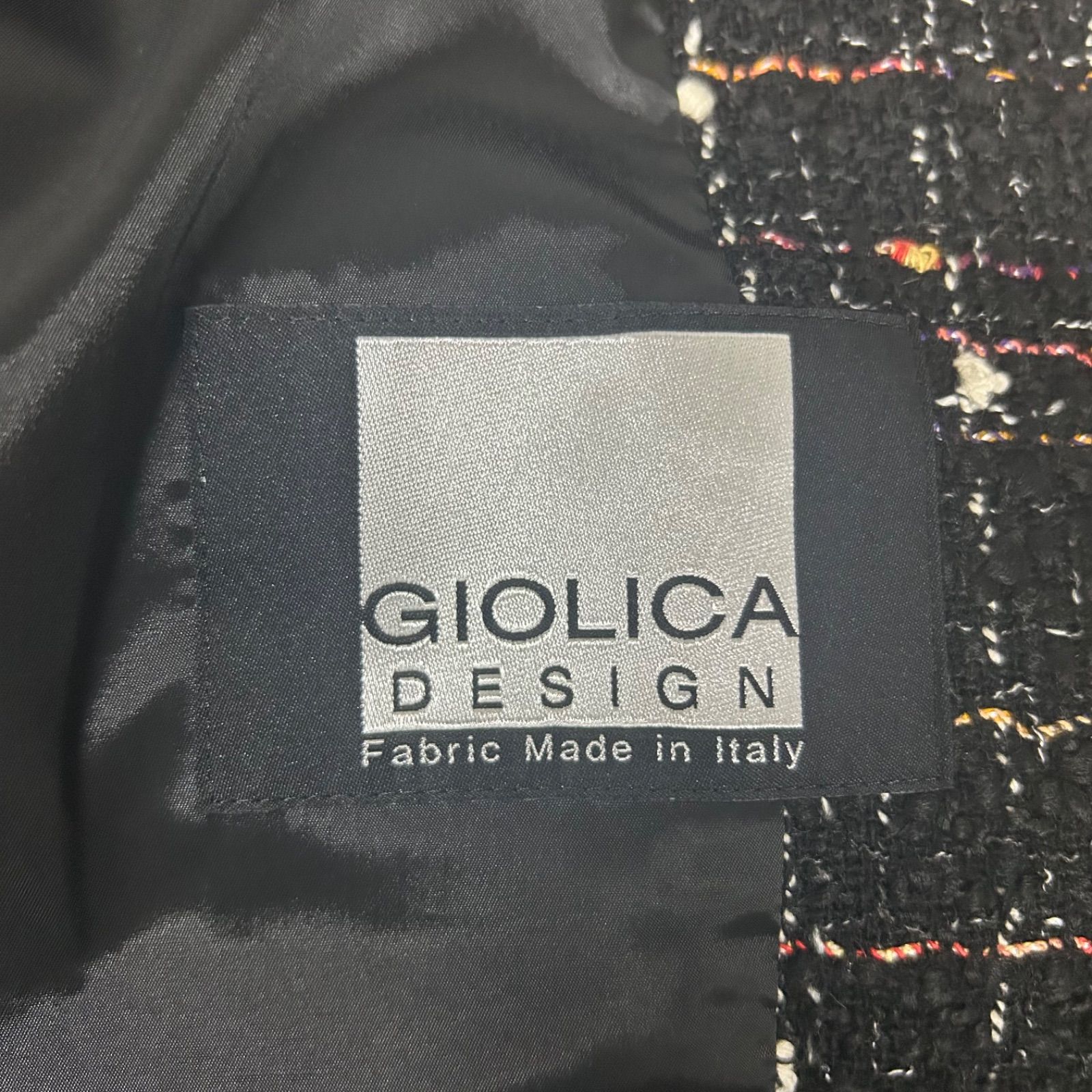 美品】 23区 GIOLICA カラーミックスツイードジャケット 黒 size 44