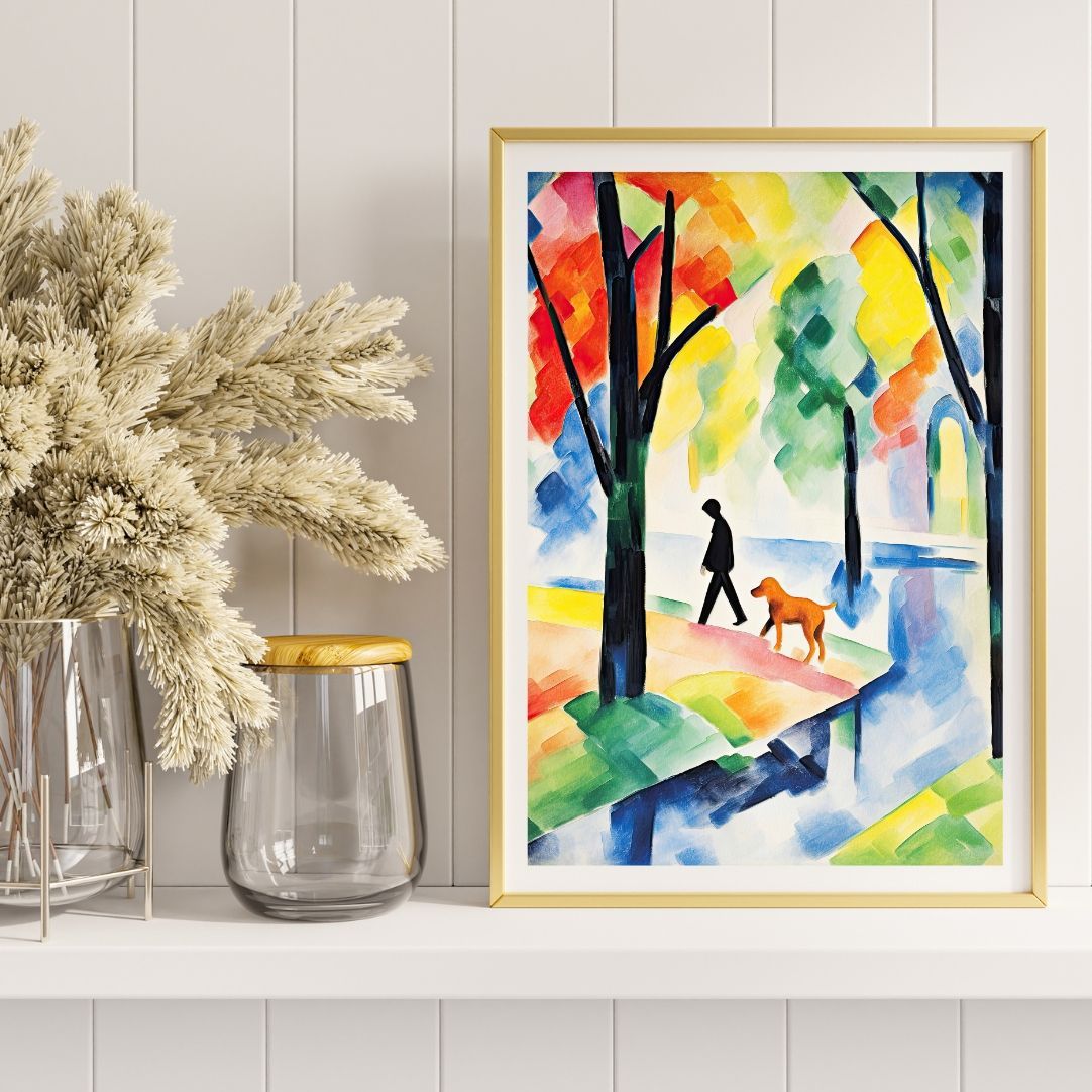 公園の午後 - ラブラドールレトリバー犬 No.5】ジークレー版画＊名入れ