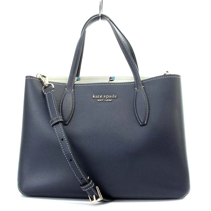 極美品　ケイトスペード　2way　ショルダーバッグ　紺　サッチェル　自立　s85 katespade-002_01.jpg