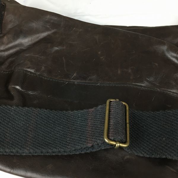 Jas M.B/ジャスエムビー　英国/イングランド　レザー　ショルダーバッグ　ダークブラウン/茶/BROWN〉bag〕菅NO.YB25-5 Jas M.B/ジャスエムビー 英国/イングランド レザー ショルダーバッグ