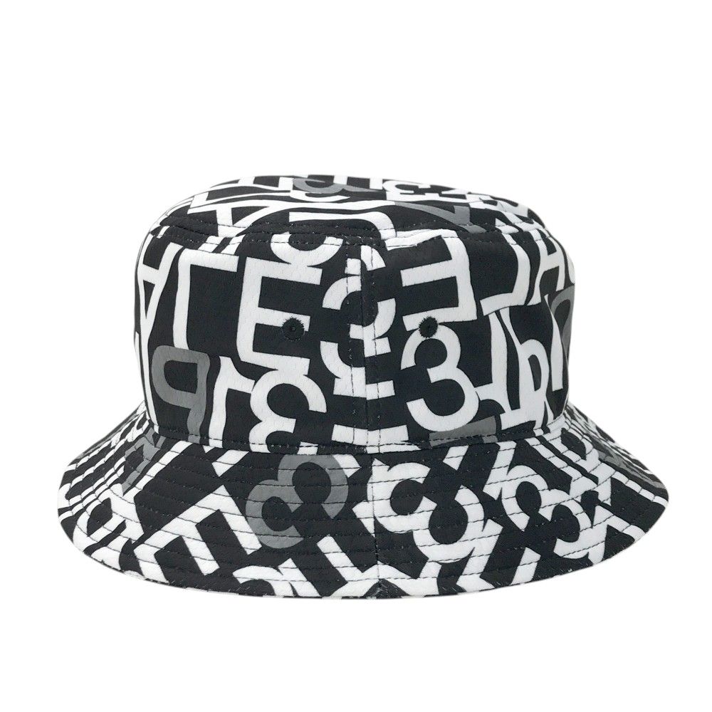 1PIU1UGUALE3 GOLF バケットハット ロゴ 総柄 ブラック系 F 240101524035 ゴルフウェア ストスト