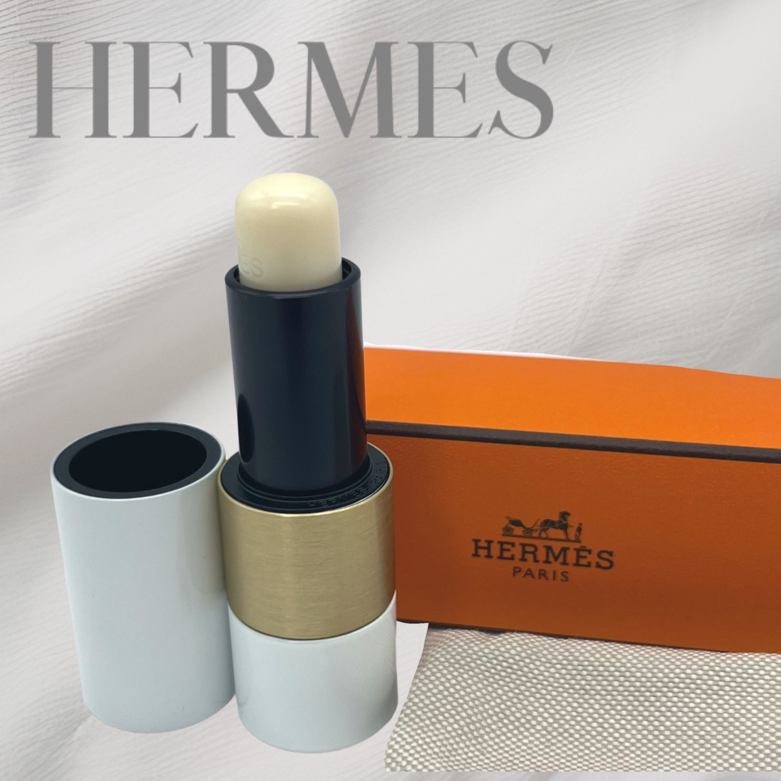 未使用】HERMES ルージュ エルメス ボーム ドゥ ソワン プール レーヴル リップバーム 3.5g 日本語表記 - メルカリ