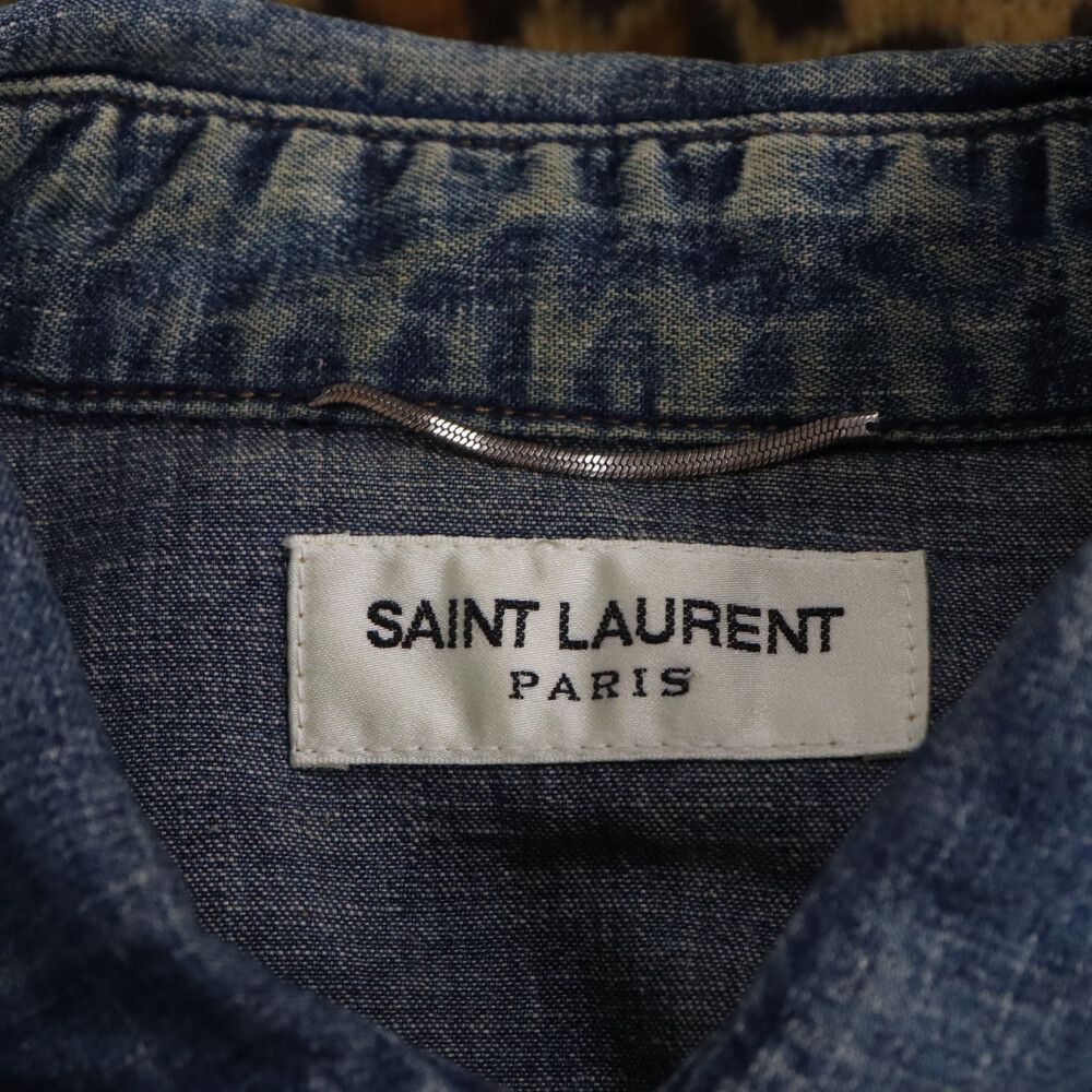 サンローラン シャンブレーウエスタンシャツ サンローラン パリ 14SS