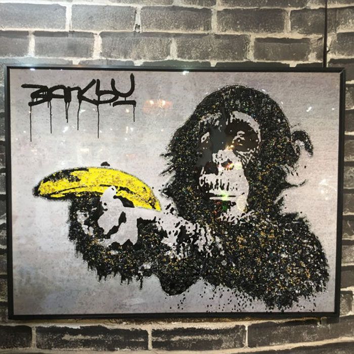 バンクシー　チンパンジー　バナナ Amazon | デジタル油絵 バンクシー Banksy チンパンジー バナナ