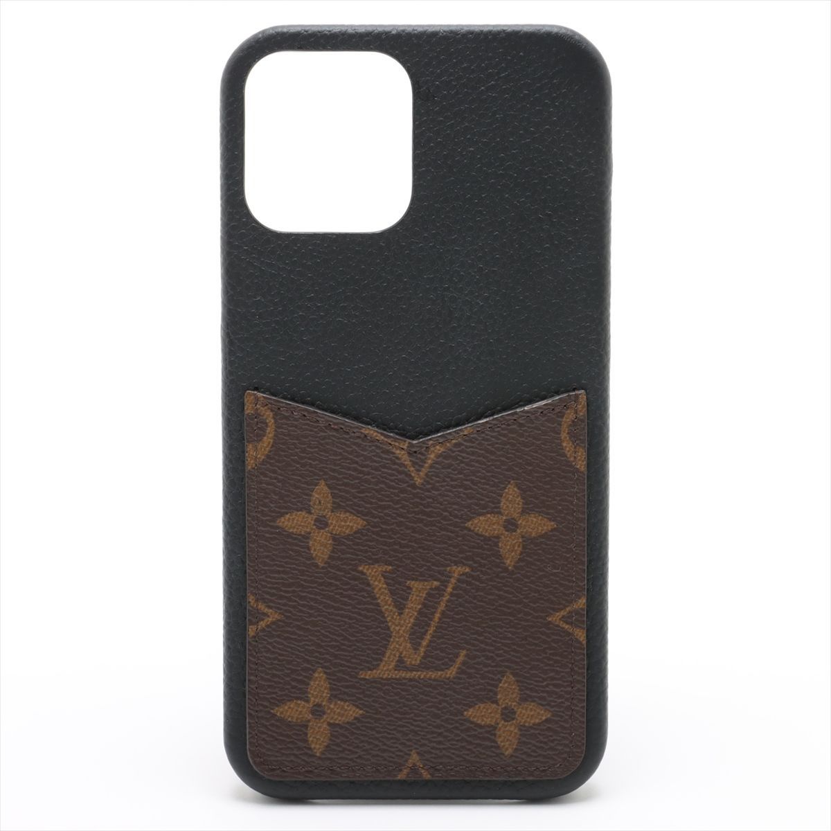 LOUIS VUITTON ルイ ヴィトン モノグラム マカサー IPHONE･バンパー 12 PRO MAX iPhoneケース M80082 ブラック × ブラウン スペイン製