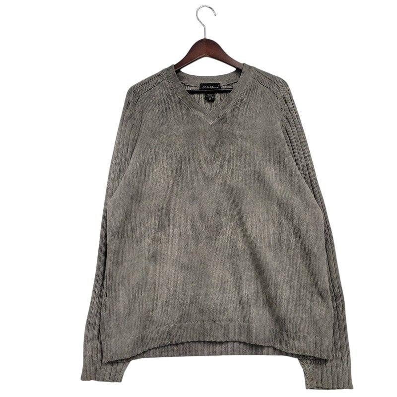 メンズ Eddie Bauer エディー バウアー V NECK COTTON KNIT SWEATER Vネック コットン ニット セーター 英国製 長袖 トップス 146-250318-as-25-IZU
