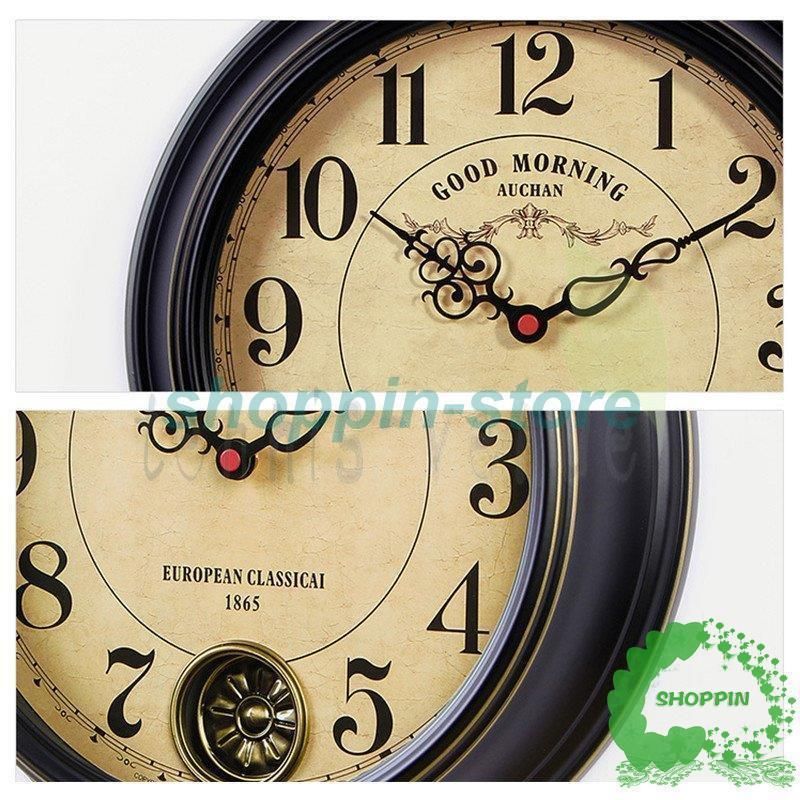 壁掛け時計北欧　アンティーク時計　古時計　レトロ　ヨーロピアン風　壁時計おしゃれ　木の温もりを感じる振り子時計　掛け時計 インテリア 飾り付け 美術品