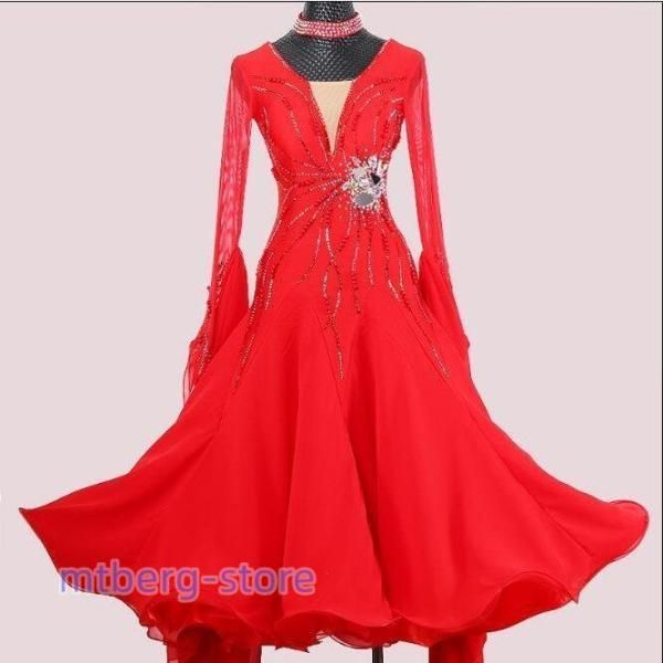 社交ダンス衣装】グレー ワンピース ドレス フロート 白 灰色