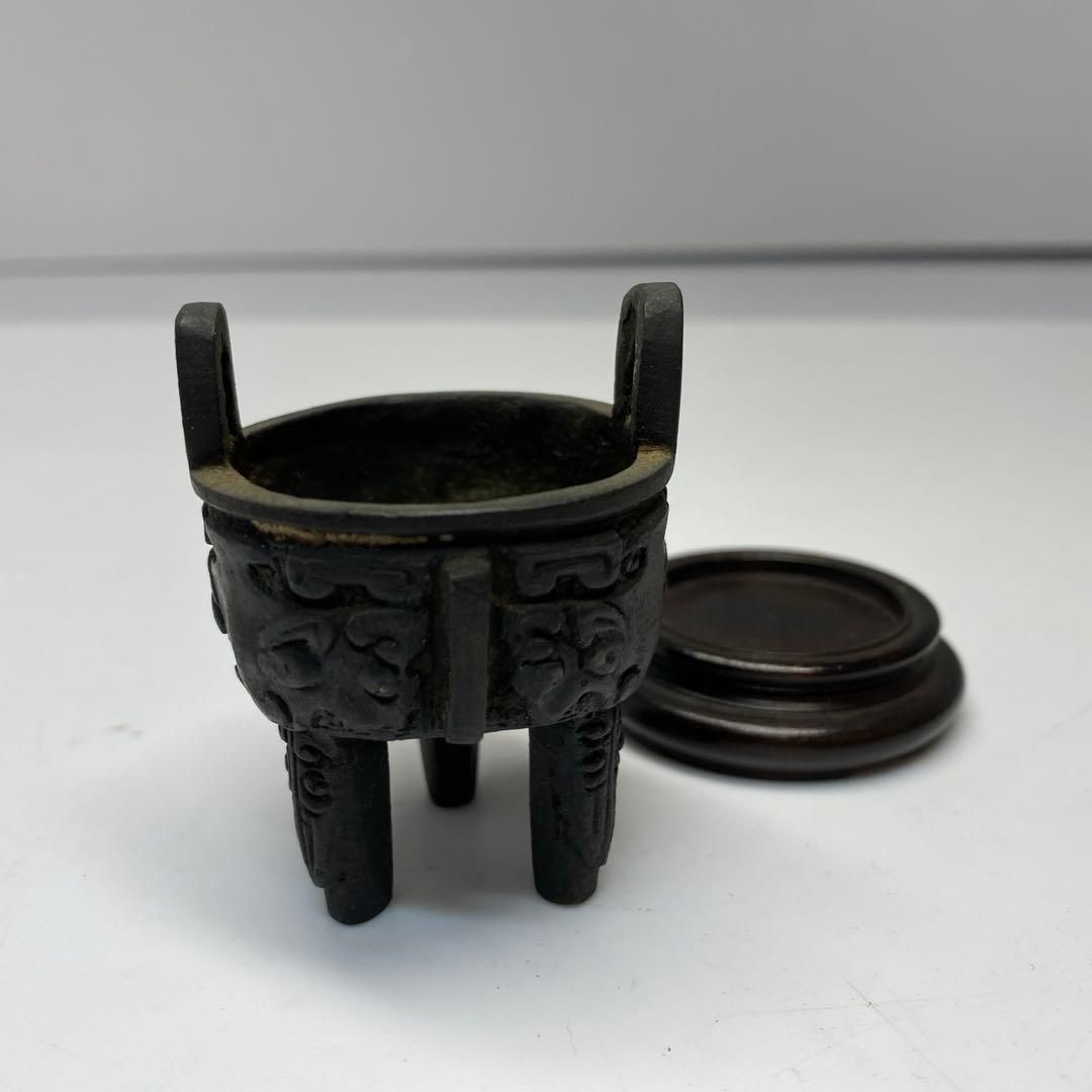 中国古玩 古銅 三足 ミニ香炉 90g トコル 東さ6-0610☆2F 中国