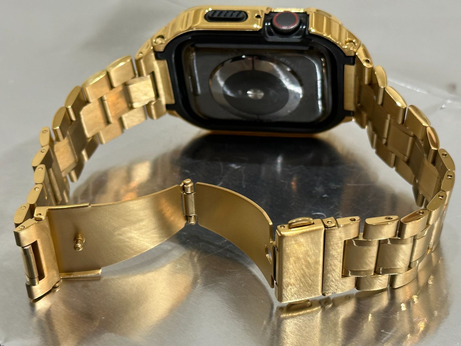 Apple Watch メタルケース カバー ステンレスバンド ゴールド MG - AIR 