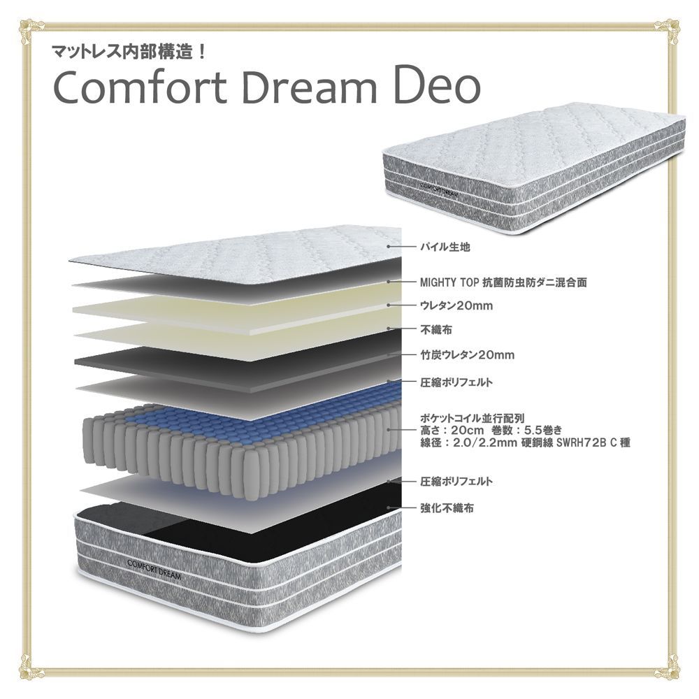 クイーン 寝心地快適 長持ちポケットコイルマットレス ニット生地 スプリング 4002 NEXPOTALLINN_EU