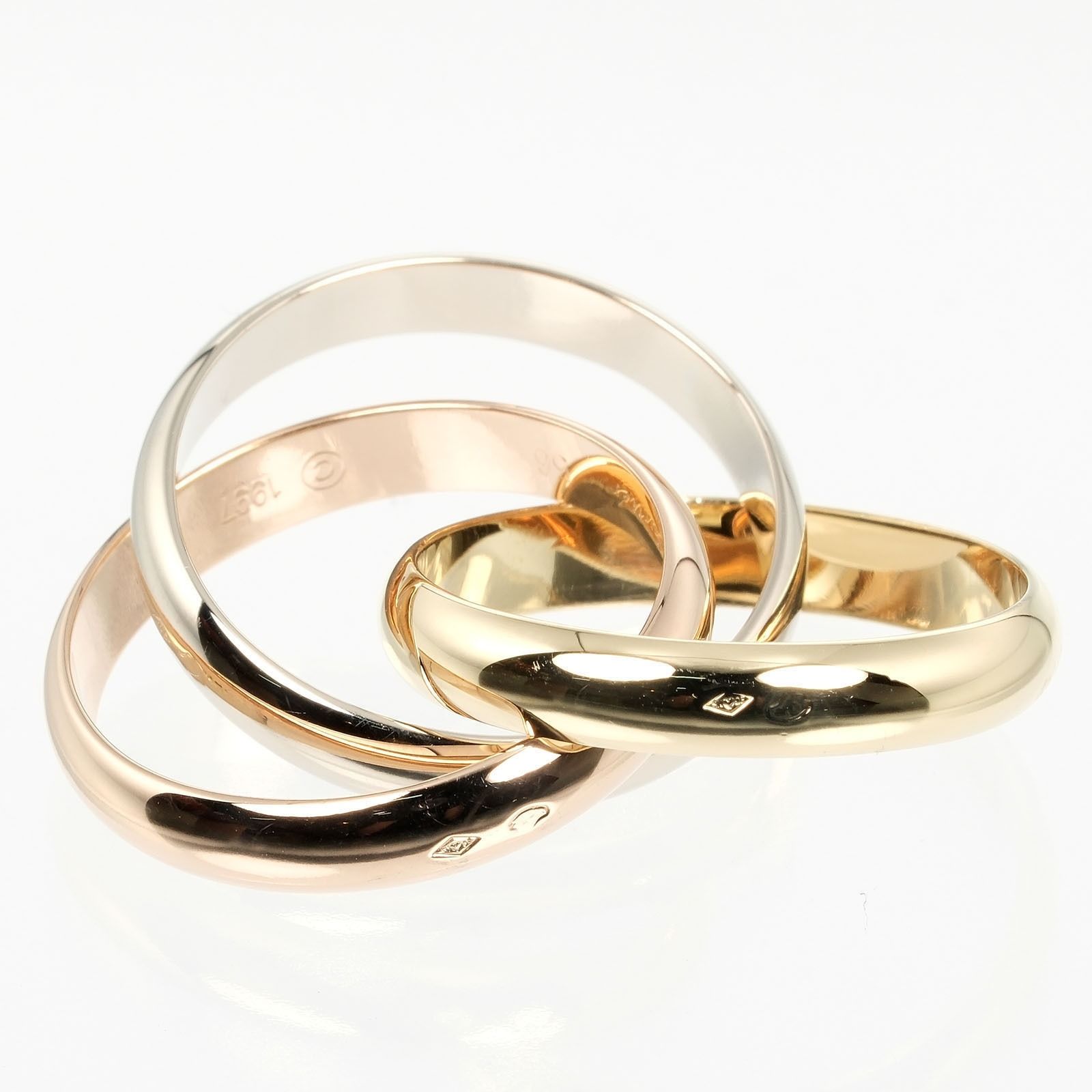 CARTIER】カルティエ トリニティ K18ゴールド×YG PG WG 16号