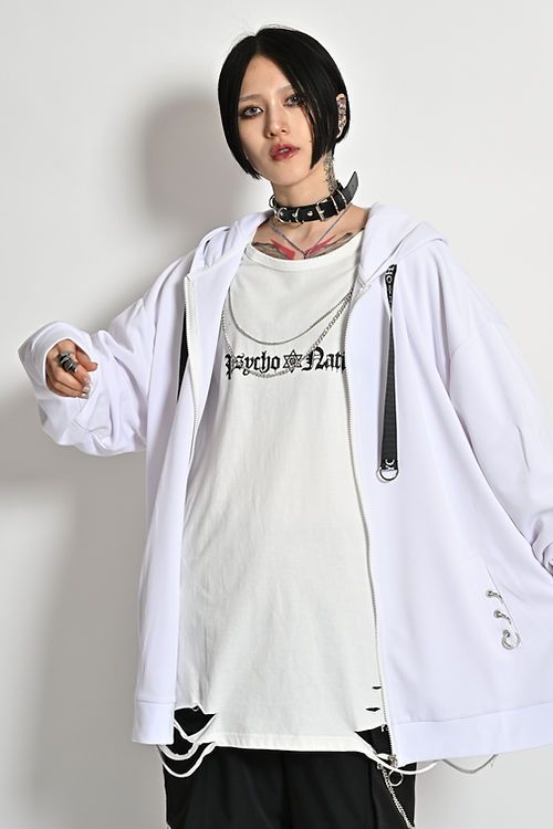 PSYCHO NATION サイコネーション レースアップデザインうさ耳 ジップ