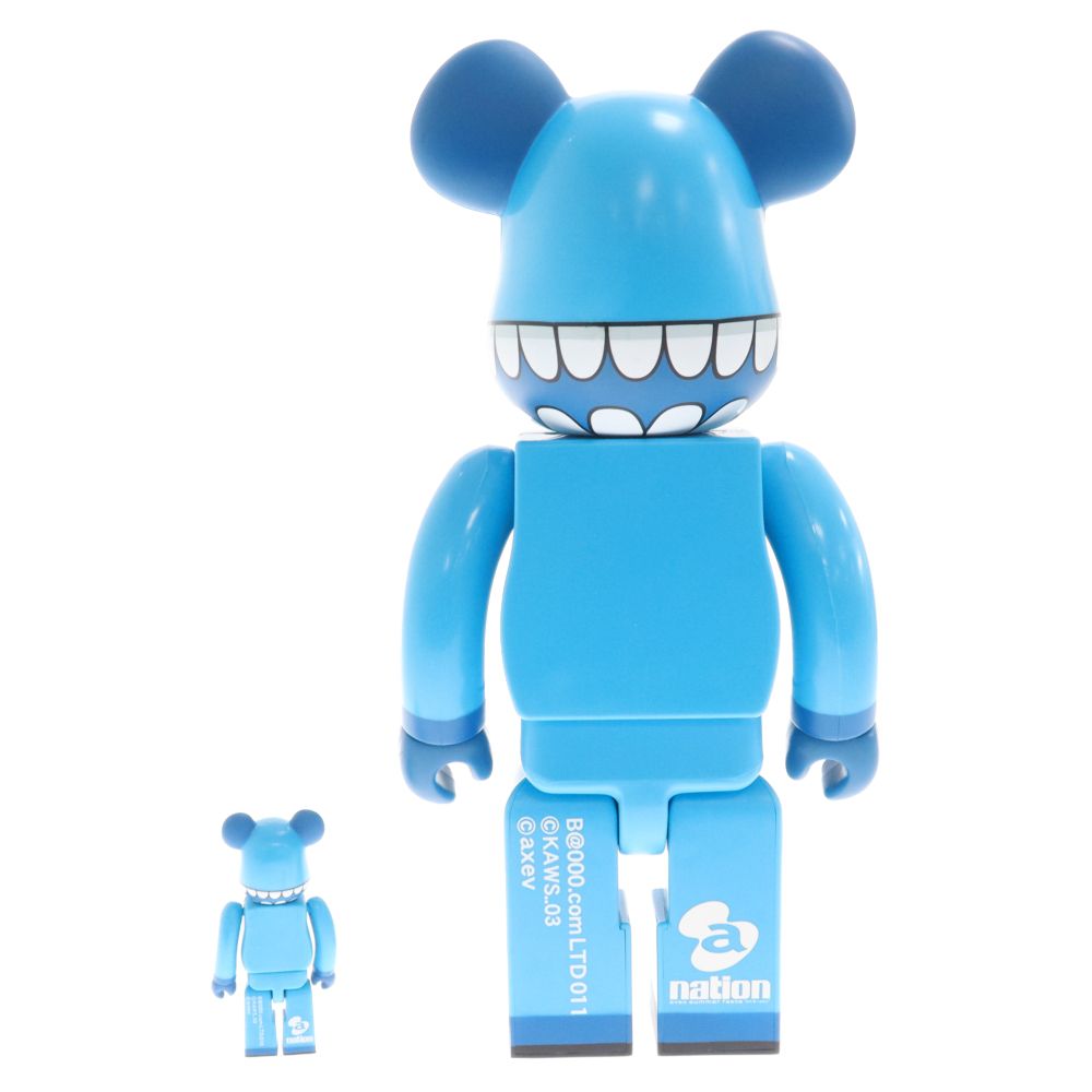 MEDICOM TOY (メディコムトイ) ×a-nation BE＠RBRICK WITH KAWS CHOMPERS ベアブリック カウズ  チョンパーズ フィギュア ブルー 400%/100% - メルカリ